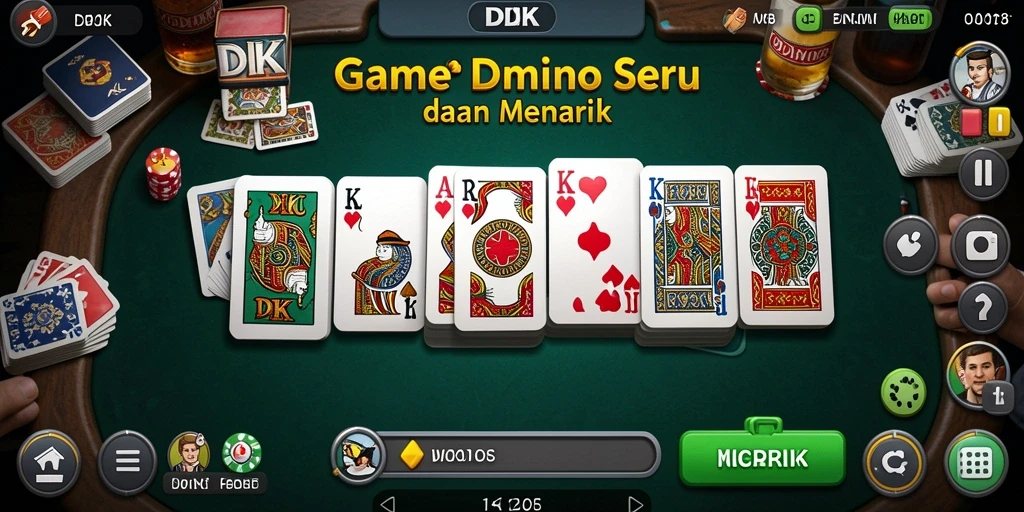 Screenshot gameplay DKK yang menunjukkan momen seru saat bermain domino.