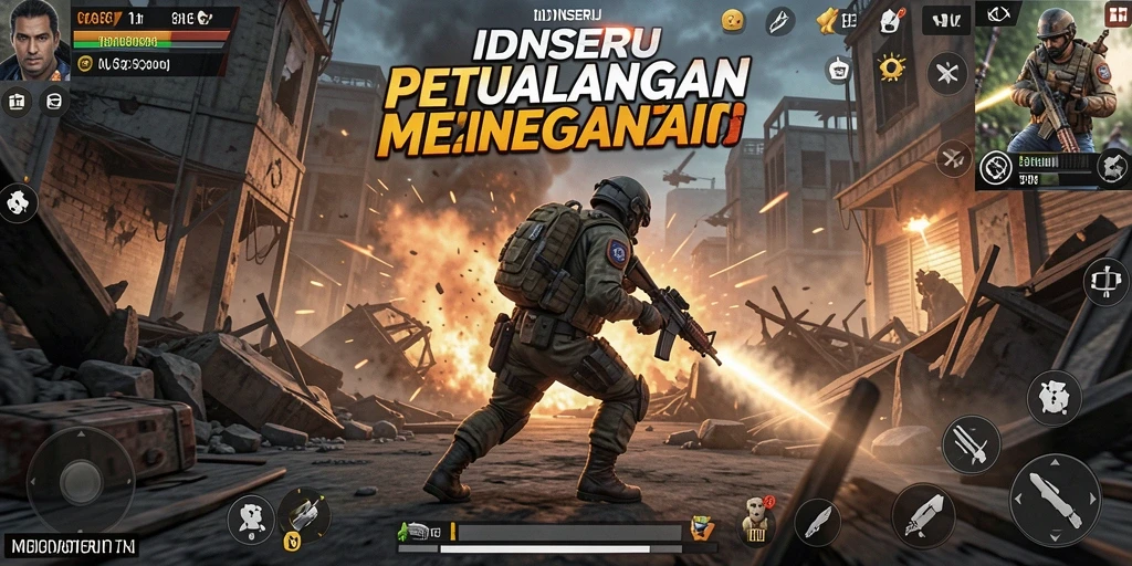 Tampilan gameplay menegangkan dalam IDNSERU dengan aksi cepat.