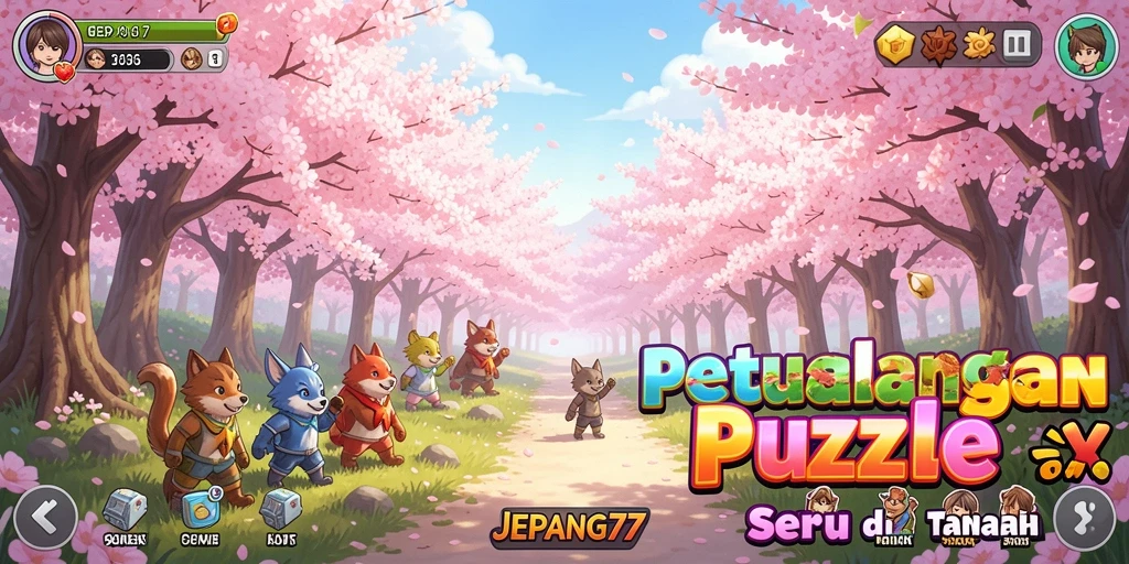 Tampilan gameplay penuh warna dari JEPANG77 yang menantang.