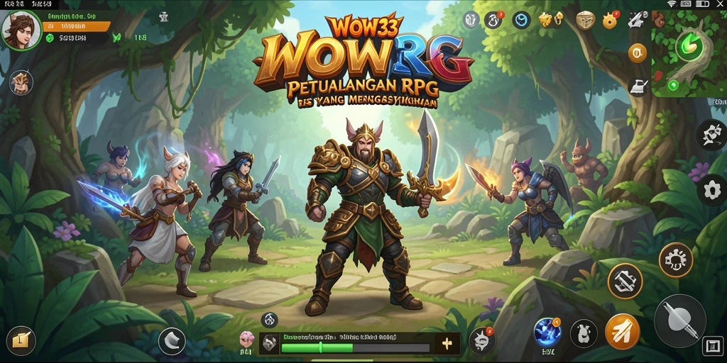 Tangkapan layar WOW33 menampilkan aksi pertempuran RPG yang memukau.